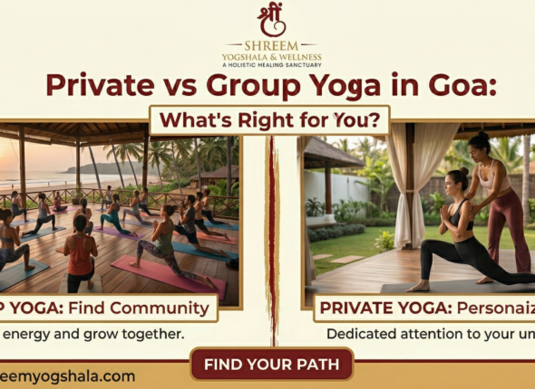 Comparison guide highlighting the benefits, costs, and differences of private vs group yoga classes for practitioners.