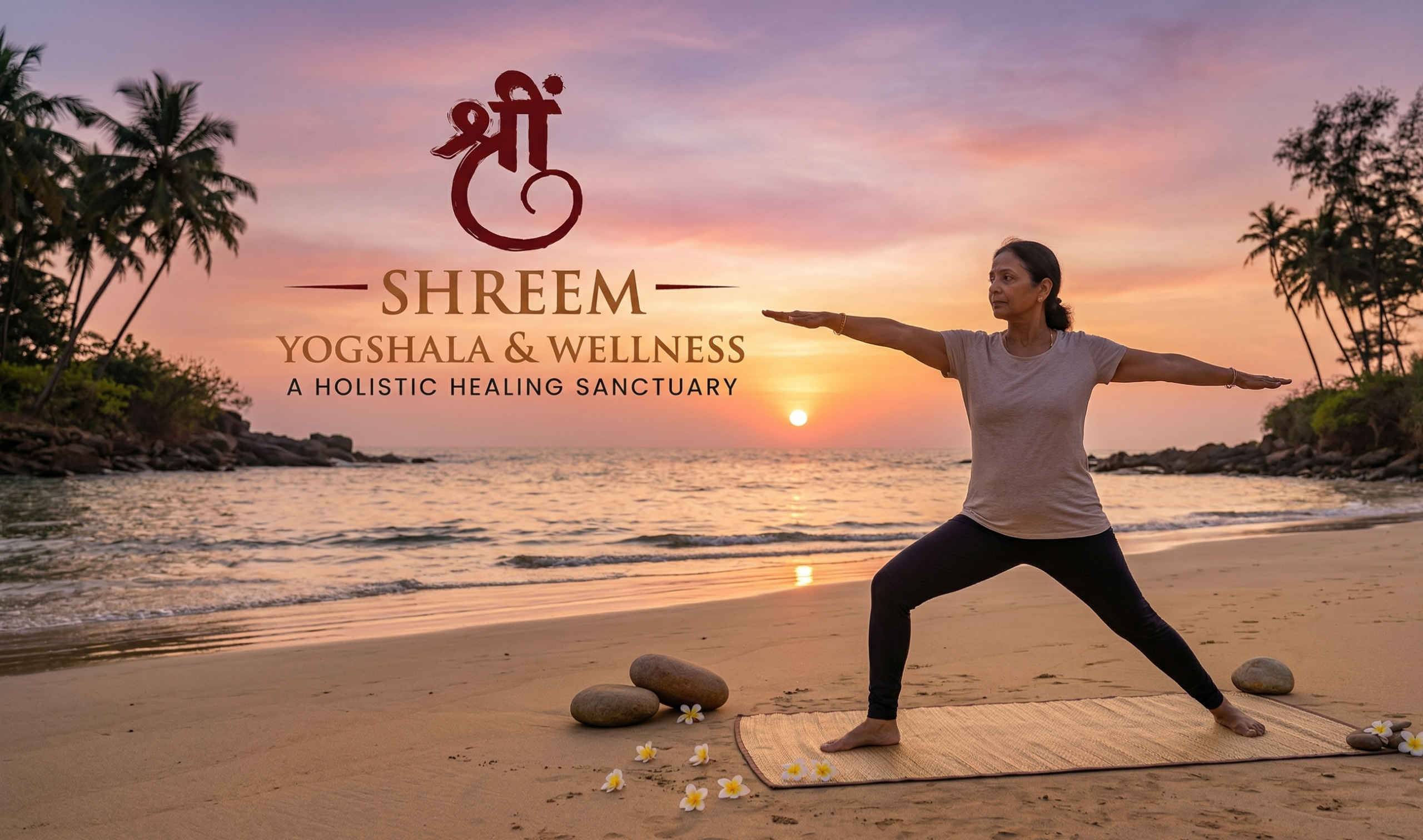 Students participating in immersive holistic wellness and authentic yoga in Goa at the Shreem Yogshala retreat.