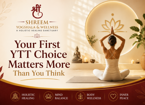 A peaceful yoga setting, representing the beautiful environment students enjoy when choosing between 100-hour and 200-hour yoga courses in Goa.